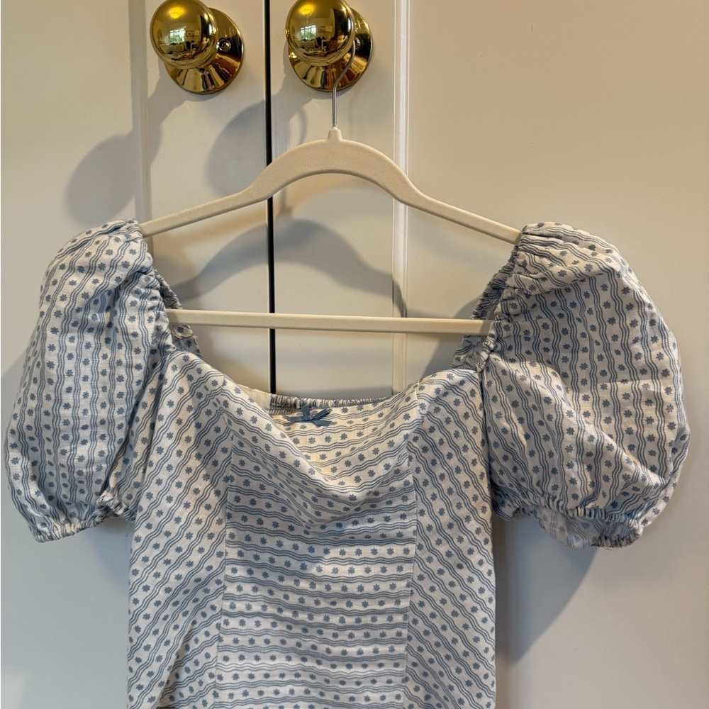 Blue Patterned Women's Top